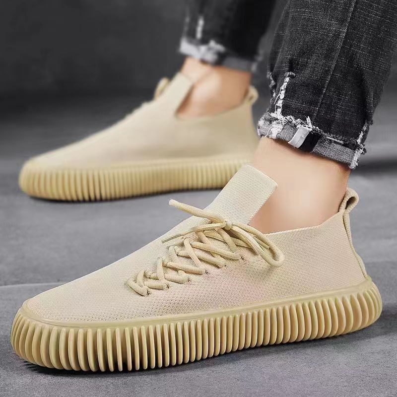 Beige Breathable Mesh Upper Man Casual Sneaker Low Price Cheap Liquidation Gym Walking Stylish Lightweight Sports Shoes for Men