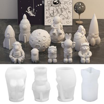 Силиконовая форма для фигурки Луны и космоса, простая в использовании силиконовая форма для изготовления космонавтических поделок, украшение для стола