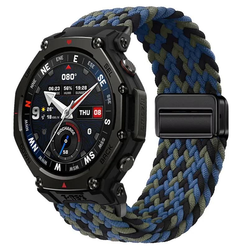Нейлоновый ремешок 20/22 мм для Amazfit Helio/T-Rex3 Pro 48/44 мм с магнитной застежкой, ремешок для Amazfit Active 2/2 Square/Balance 2