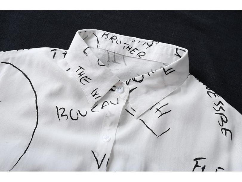 Женская летняя кардиган-рубашка с длинным рукавом и принтом букв - Защита от солнца Пляжная одежда 2024