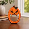 Pumpkin And Ghost Table Decor Halloween Wooden BOO Ornaments for Tabletop Tiered Tray Decor, Thickened Wood Crafts Creative Letter Decorations Festive