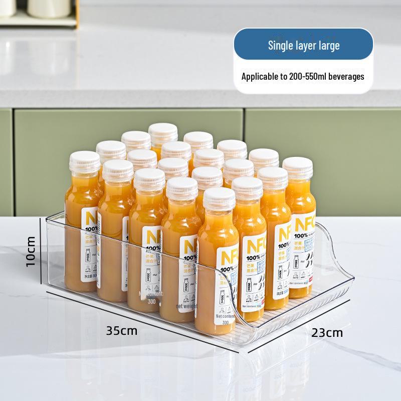 Dual-Layer Beverage Can Storage Rack for Refrigerator - Food-Grade, Automatic Filling