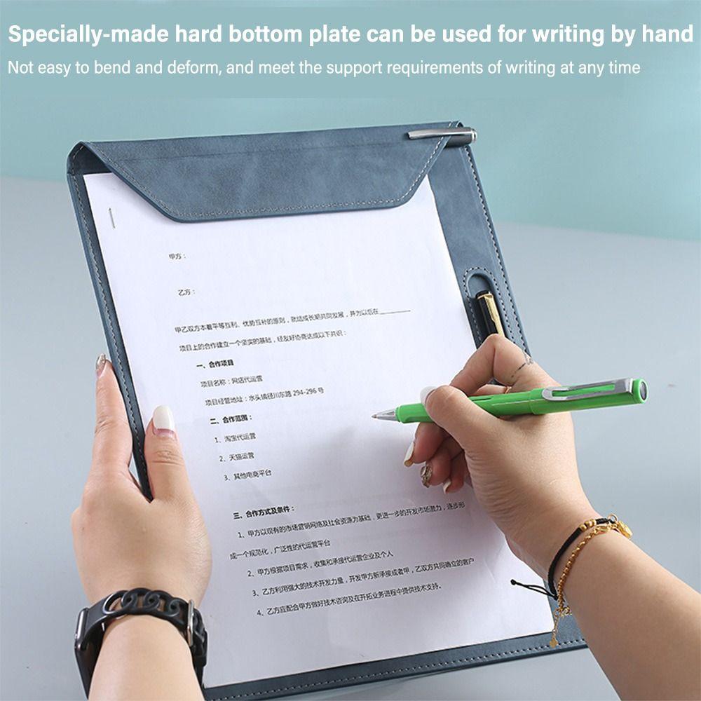 Magnetic Writing Clipboard Leather Document Filing Organizer A4 File Folder  Meeting Minutes