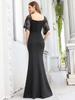 Всегда красивое женское вечернее платье макси с глубоким v-образным вырезом и рыбьим хвостом, длинное свадебное платье для гостей
