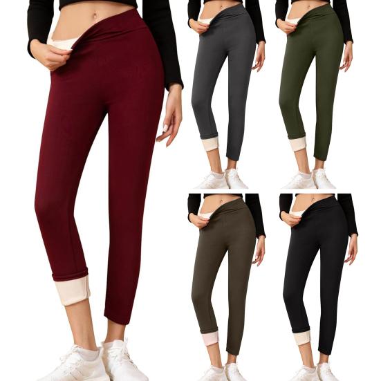 Зимние леггинсы с флисовой подкладкой, женские термоколготки, однотонные, очень толстые леггинсы с флисовой подкладкой, повседневная одежда