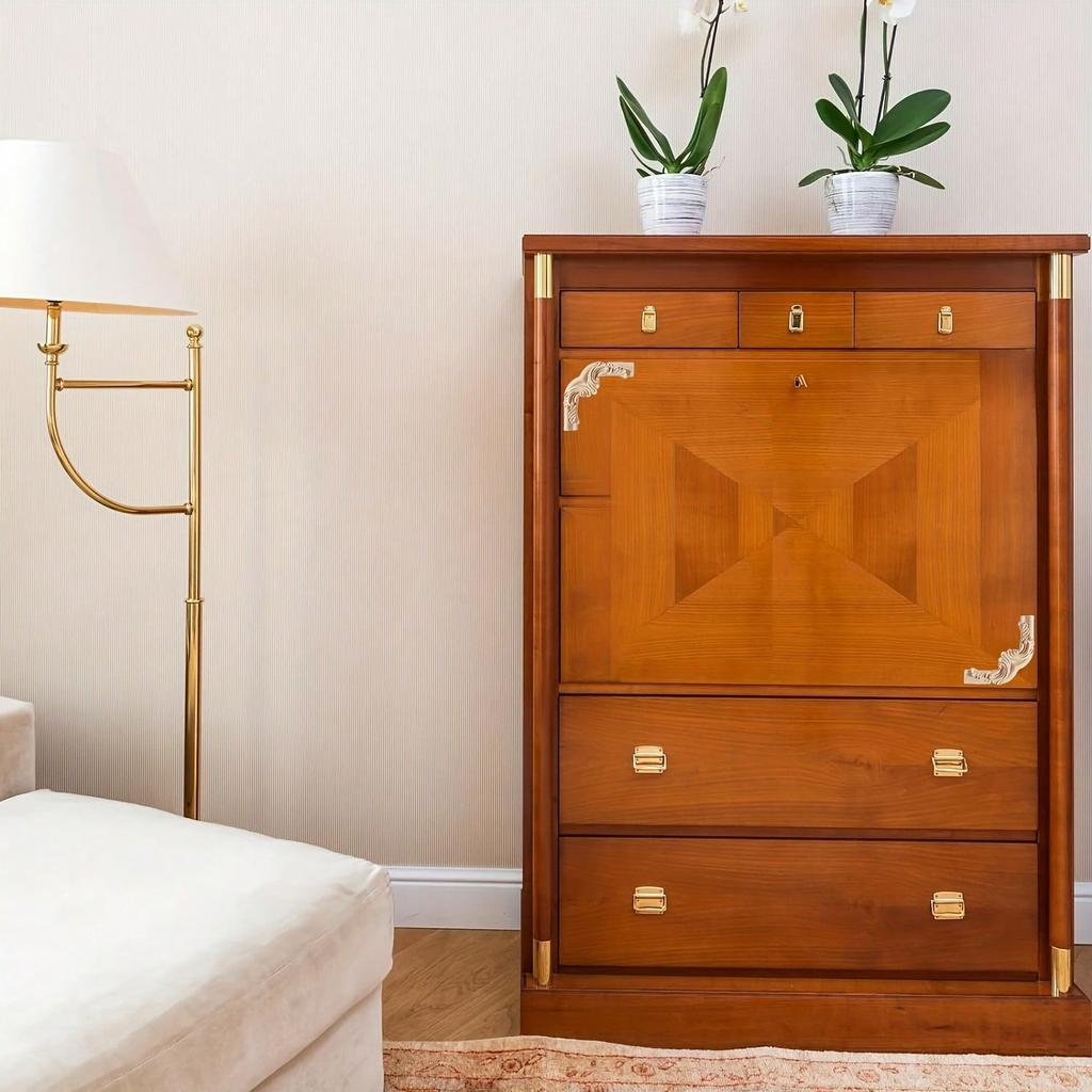 4 шт. Декоративные деревянные резные угловые накладки для дверцы шкафа мебели