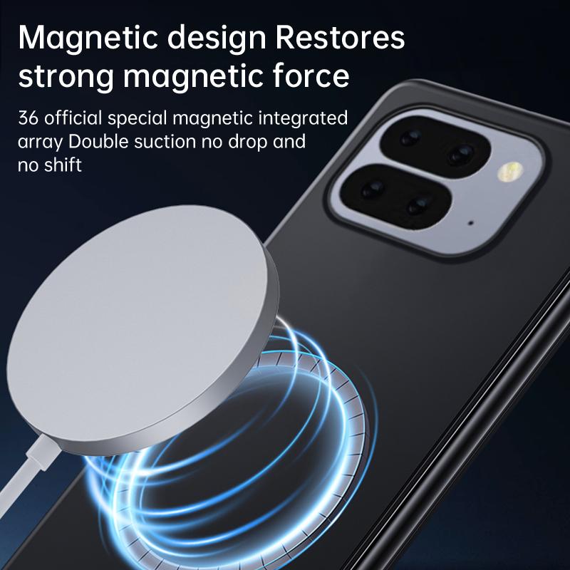 Ультратонкий безрамочный магнитный противоударный чехол для Google Pixel 10 9 Pro Fold Pixel Fold Беспроводная зарядка Матовый жесткий ПК-чехол