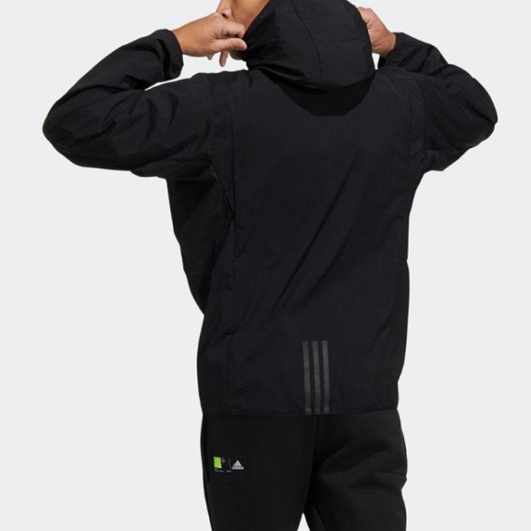 adidas Однотонная спортивная куртка-пуловер с капюшоном для мужчин, черная GN0790