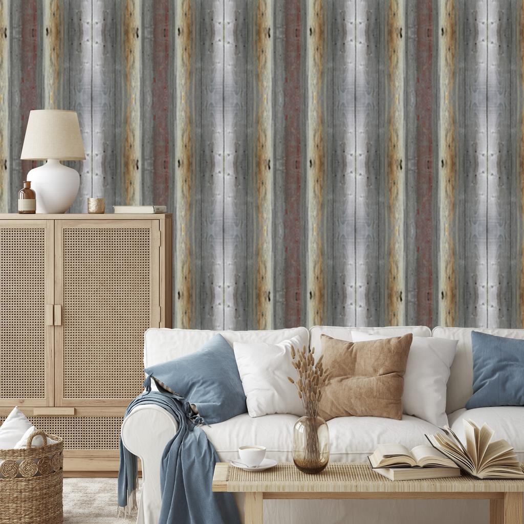 Abstract Wood Wallpaper Wooden Boards for Living Room and Bedroom 50x1000