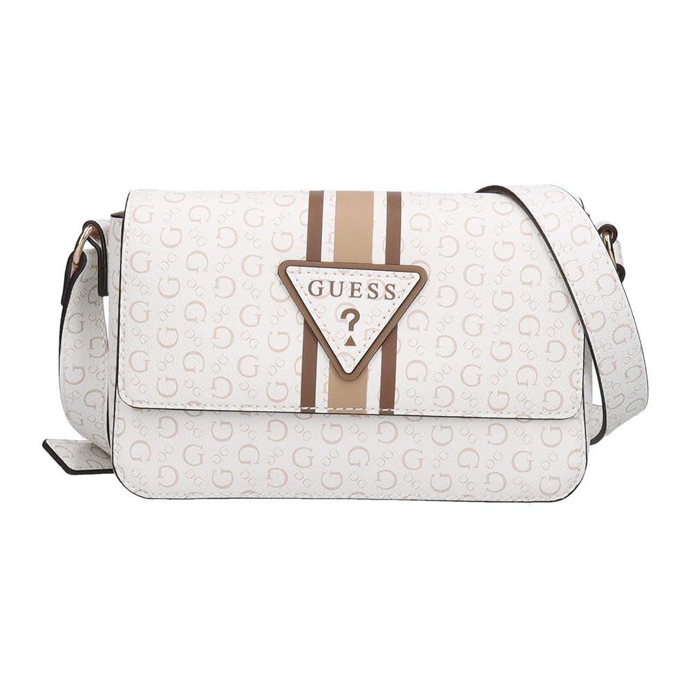 GUESS Tabitha Flap Crossbody Bag White Monogram SG199920 WHI