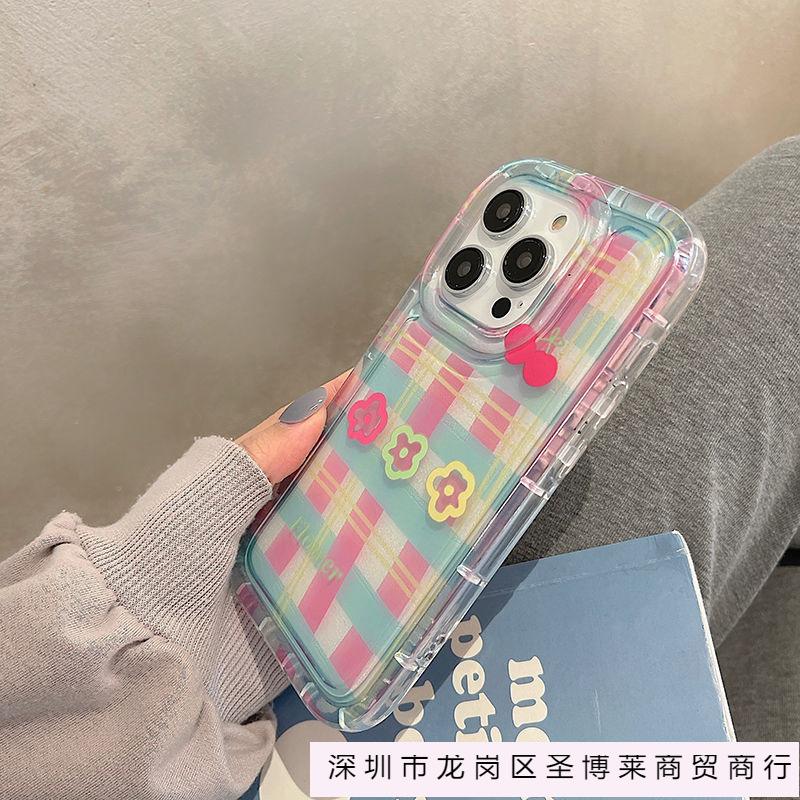 Полосатый клетчатый цветочный яблоко 15 чехол для мобильного телефона iphone14promax прозрачный мягкая резина 13/12/11 противоударный xr
