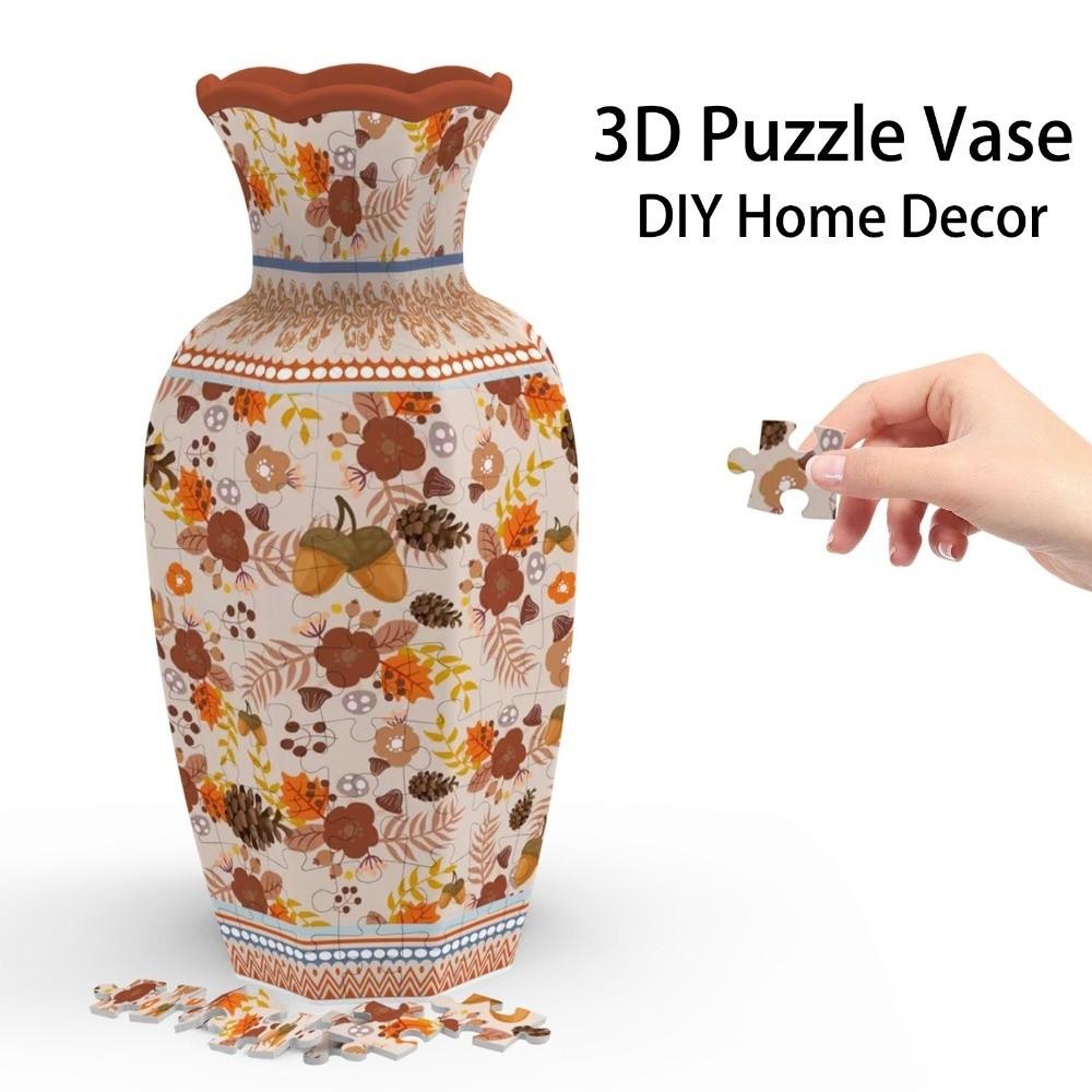Waterproof DIY Arts Vase Creative Flower Arrangement Vase 3D Puzzle Vase for Children/Adults