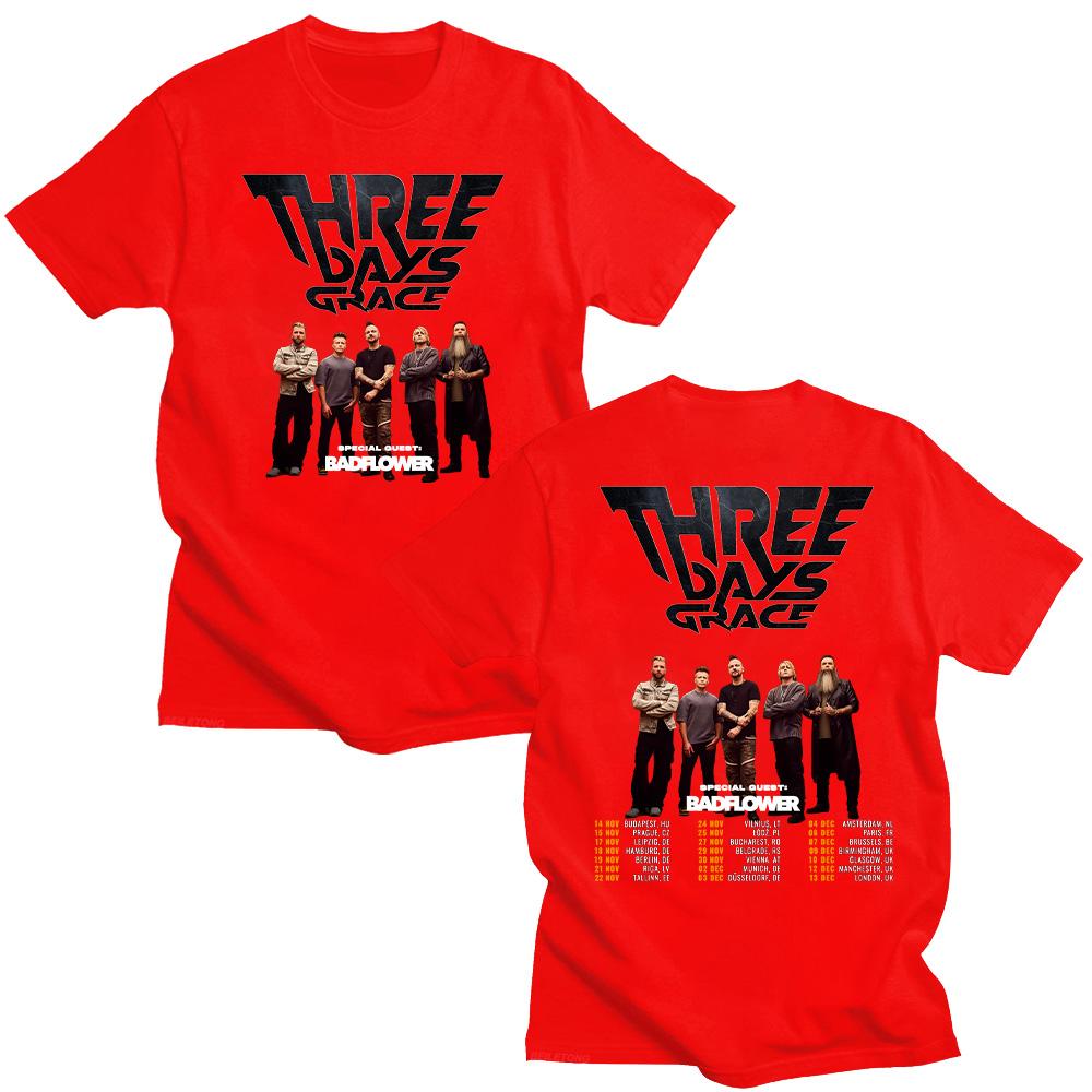 Three Days Grace Tour 2025 T-shirts Three Days Grace Gift for Fans Unisex Cotton Shirt Tees Summer Women Men Clothing Streetwear