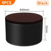 4PCS Carbon Steel Furniture Riser Beg Leg Raiser Adds Height To Heavy Furniture Round Square Sofa Chair Table Feet Riser Black