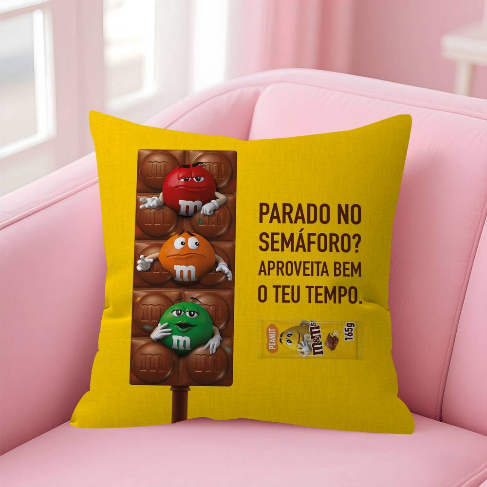 M&M's Шоколадные конфеты Мем наволочка чехол для диванной подушки украшение для комнаты в доме детский подарок