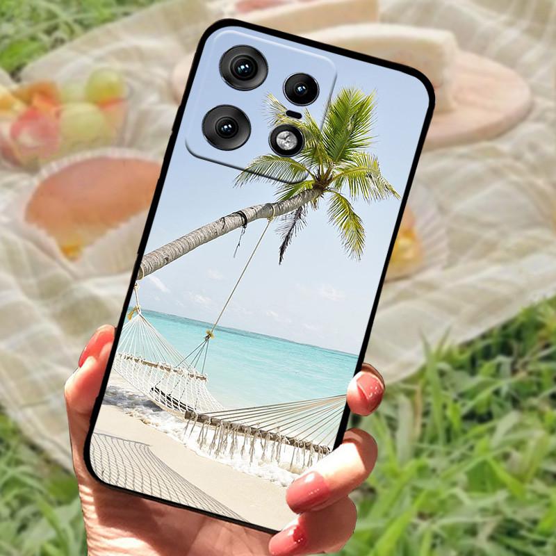 Чехол для Motorola Edge 50 Pro Модный Мраморный Силиконовый Черный Мягкий Бампер для Телефона Moto Edge 50 Pro Мультяшные ТПУ Оболочки