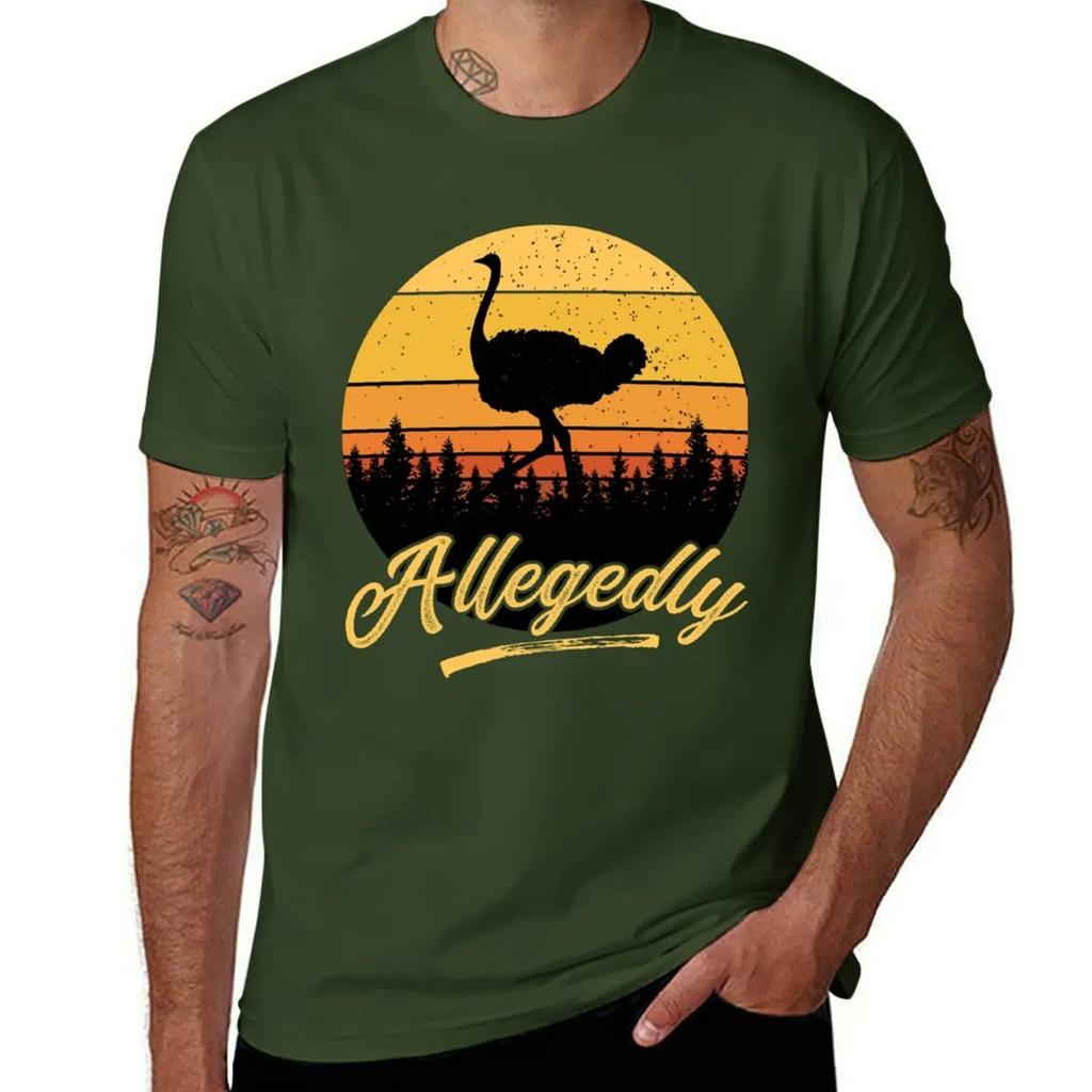 Letterkenny Allegedly Ostrich Flightless Bird Vintage Retro Sunset Distressed T-Shirt tees cute tops fitted t shirts for