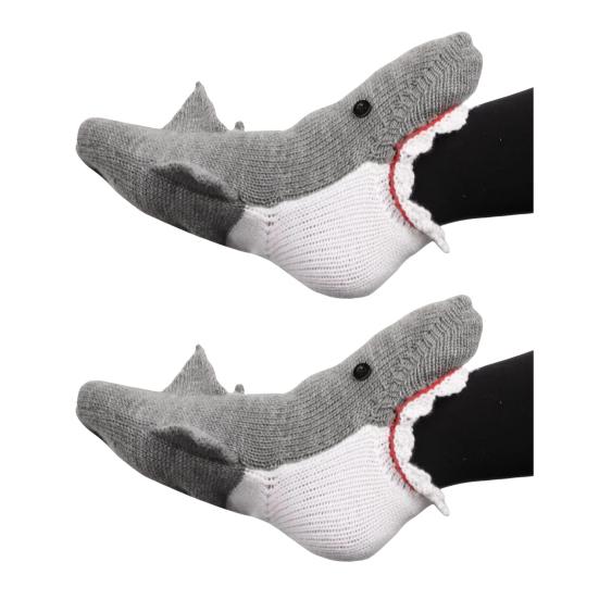 Вязаные носки с животными, забавные носки с крокодилом, теплые зимние напольные носки, унисекс, милые носки с акулой и рыбой, подарок на Рождество, День святого Валентина, День матери