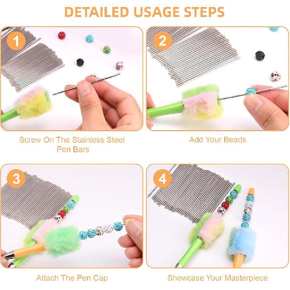100 Pcs Stainless Steel Beadable Pen Extender Rods, 4.61 Inch Metal Blank Bars for Beadable Pens, Replacement Parts for DIY Craft and Keychain Making
