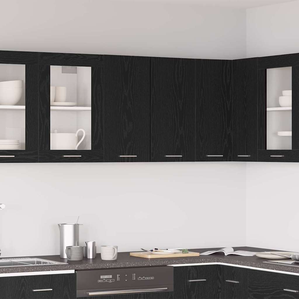 Lyon Hanging Cabinet Black Oak Effect 60 x 31 x 60 cm