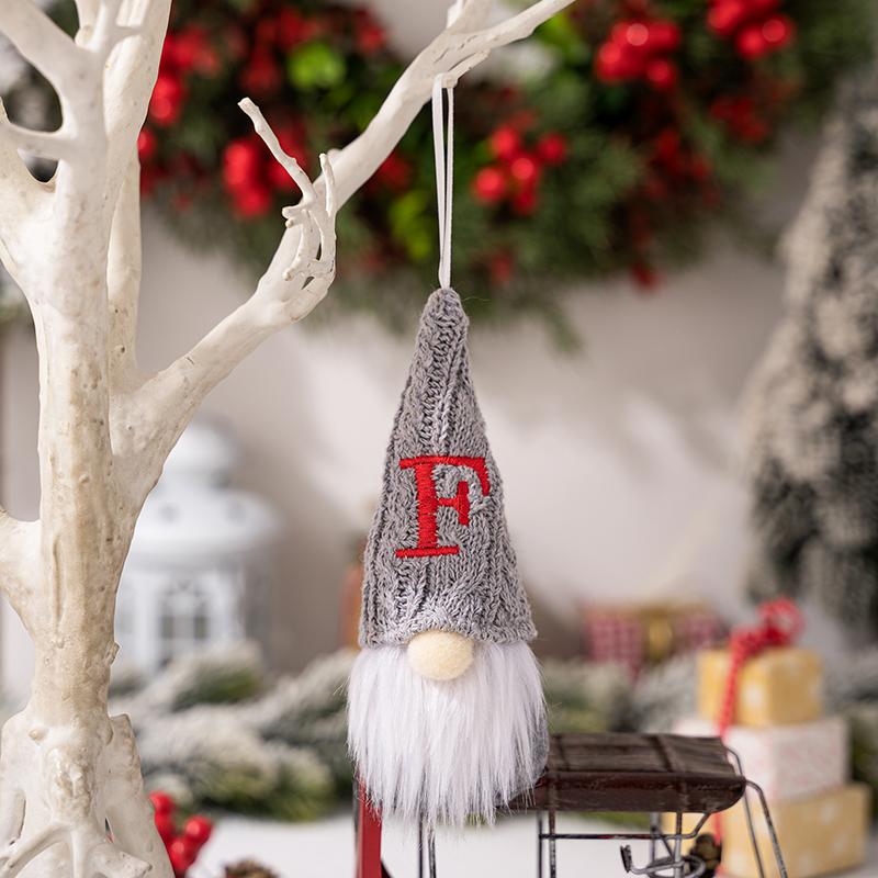 1PC Plush Dwarf Hanging Pendants Letter Embroidered Knitted Hat Faceless Doll Pendants