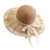 Открытый морской пляж большая шляпа солнцезащитный козырек солнцезащитный крем соломенная шляпа соломенная шляпа прилив лето маленькая свежая шляпа-бантик из мицелия для женщин