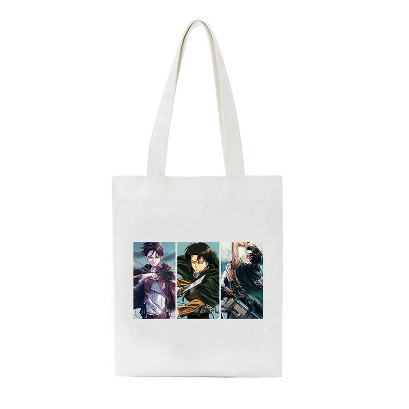 Attack On Titan Canvas Bag Japanese Anime Vintage Women Bag Hip-hop Big-capacity Casual Shopper Bag Harajuku Women Shoulder Bag
