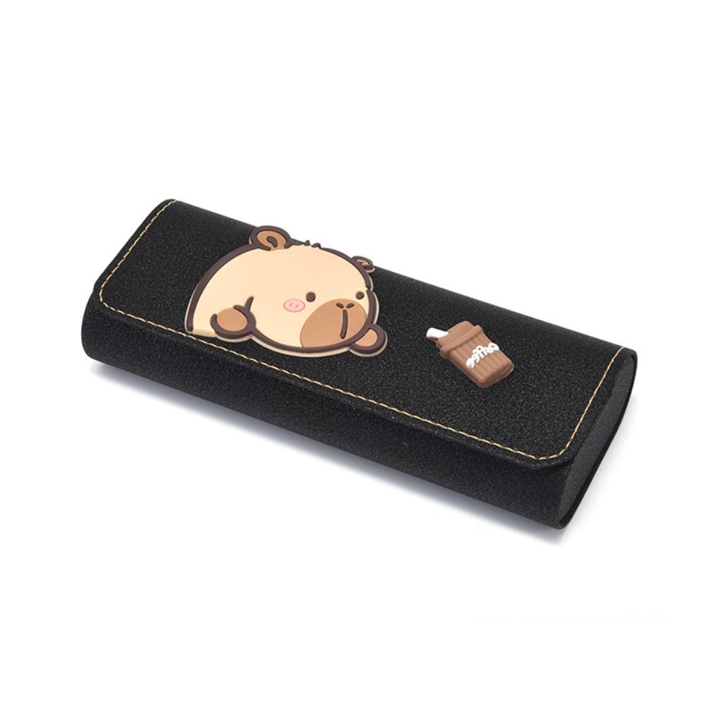 PU Leather Printing Glasses Case Printed Eyeglasses Holder Capibara PU Glasses Box Outdoor