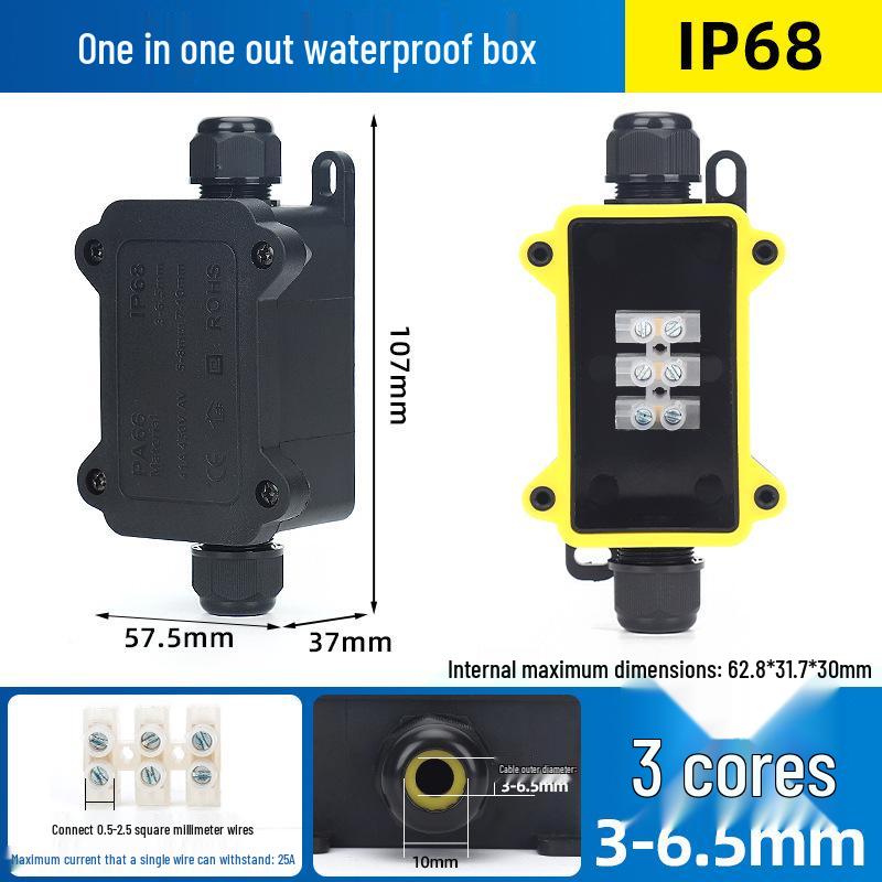 Outdoor IP68 Rainproof Plastic Junction Box with Terminal Block for PC Rooms & Street Lighting