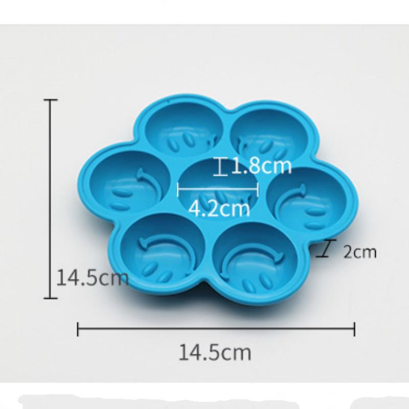 Силиконовый лоток для льда с 7 отверстиями, креативный смайлик, силиконовая форма для льда, силиконовая форма