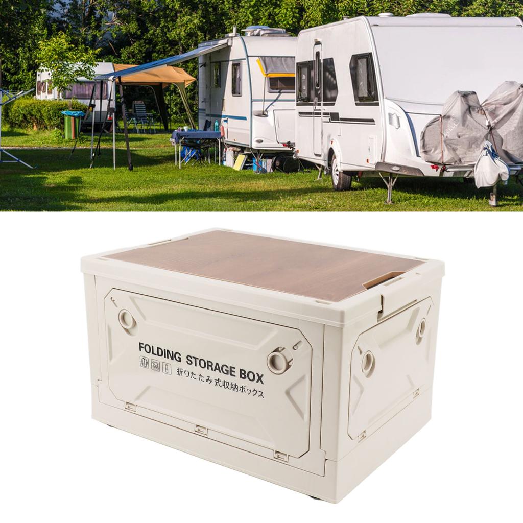 Collapsible Camping Storage Box Pulley Design Waterproof 5 Sides Opening Camping Folding Storage Bins for Car Outdoor