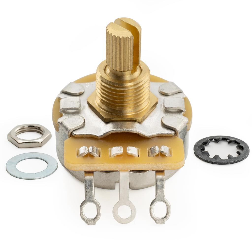 CTS 450G B250K Brass Short Split Shaft Potentiometer for Electric Guitar and Bass of 1/4" 10% B-Curve (Set 4)