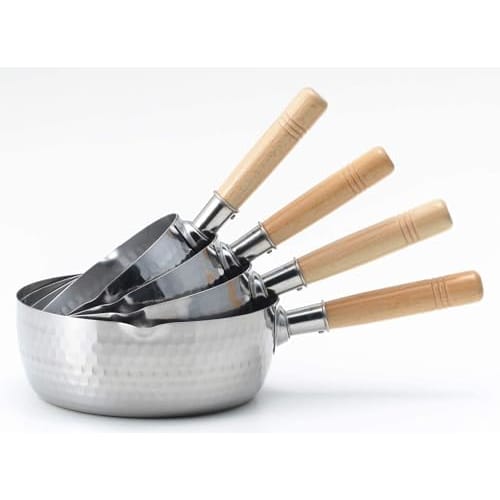 Yoshikawa Yukihira Saucepan, 20cm, 2.3L, Made In Japan, Stainless Steel, Dual-Sided Spout, Induction and Gas Compatible, YH6753, Tsubame-Sanjo