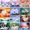 Lake Scenery DIY 5D Diamond Painting Cross Stitch Kits Swan Full Round Drill Rhinestones Mosaic Diamond Embroidery Home Decor