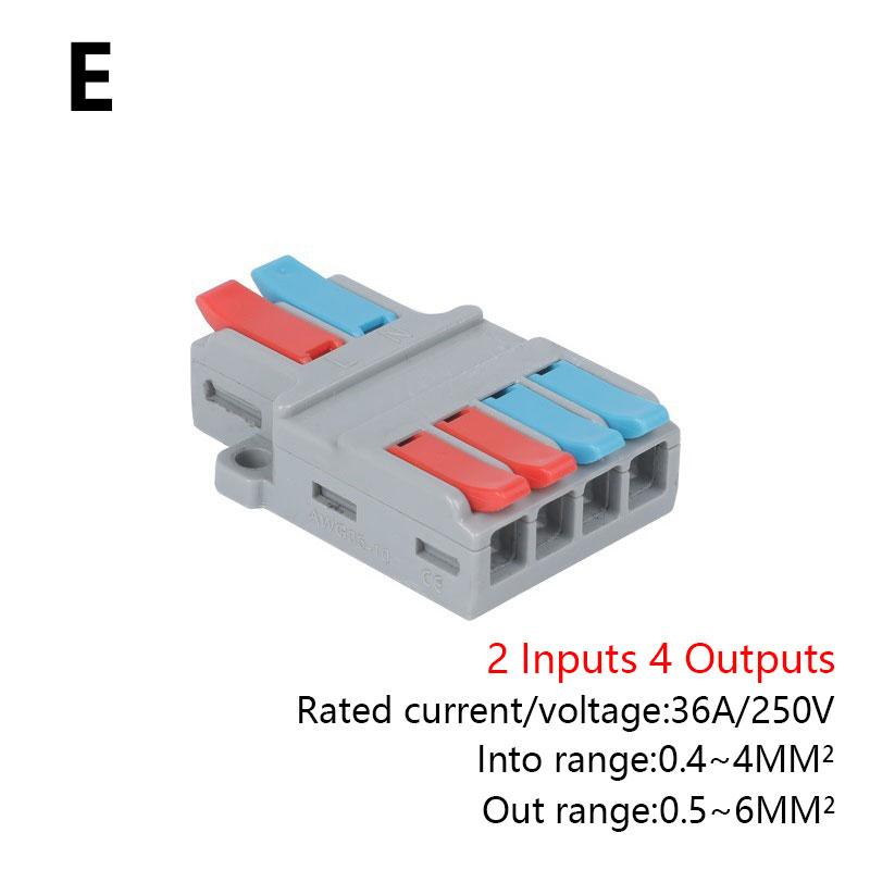 Быстрый разветвитель 2 входа 4/6 выхода 3 входа 6/9 выхода Разъем для проводов Универсальный разъем для проводного кабеля Вставной клеммный блок для проводника