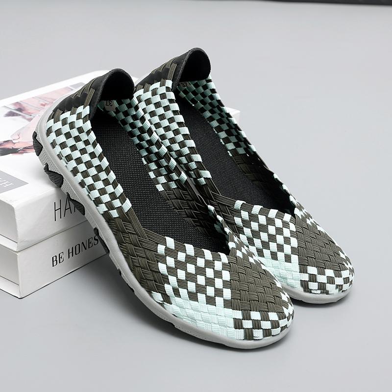 Summer Handmade Braid Beach Shoes Women Slip On Large Size Casual Espadrilles Breathable Sneakers Lazy Shoes