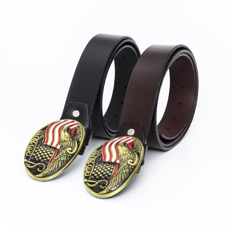 Ремень с пряжкой в виде орла с бронзовой точечной краской, модный ремень с американским флагом
