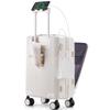 Carry with USB Medium Large for Business White [RIMUKE] Front-opening Case, Carry-on Suitcase, Shock-resistant, Ultra-lightweight, Port, Size,