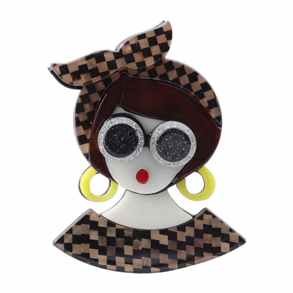 New Fashion Creative Fairy Girl Holding Rabbit Acrylic Brooches For Women Cartoon Cute Badge Brooch Pins Party Jewelry Gift