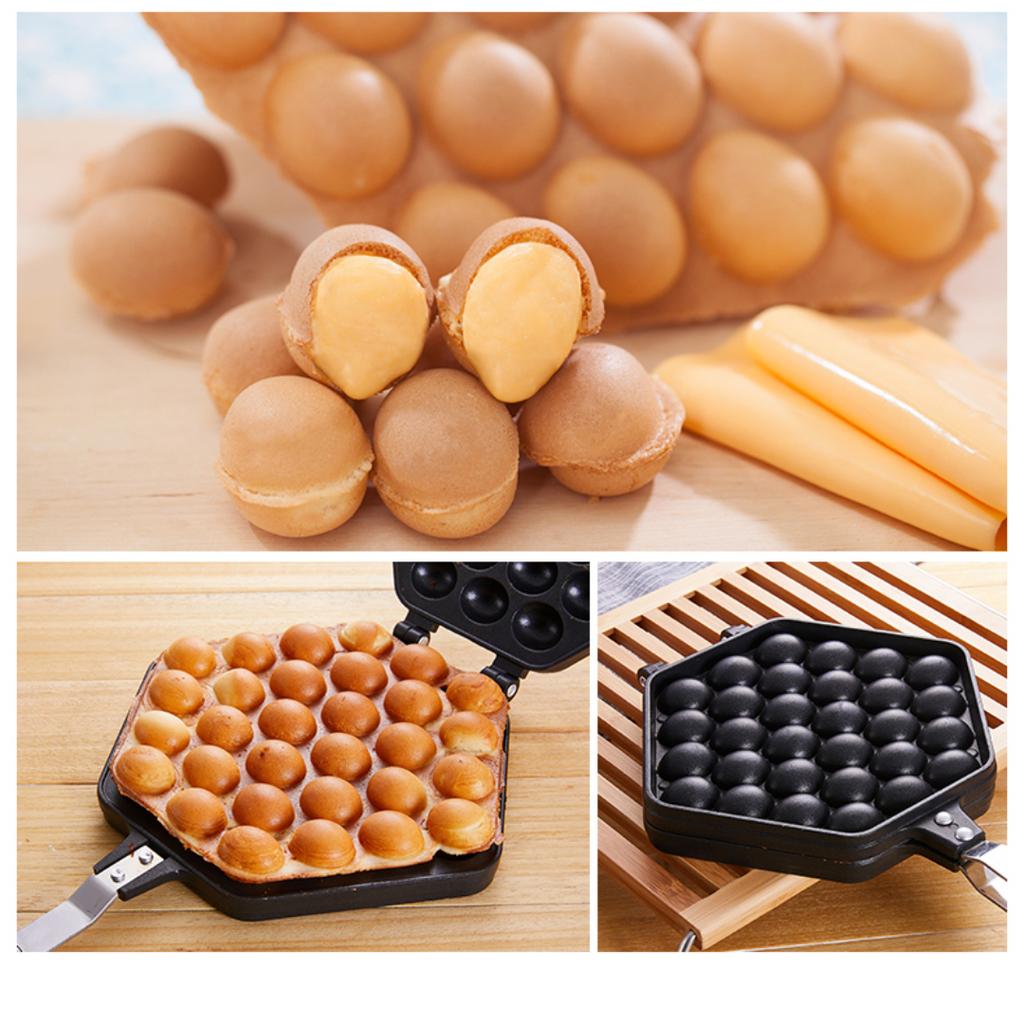 QQ яйцо пузырь форма для выпечки торта форма для яиц роликовый железный алюминиевый вафельница форма с антипригарным покрытием DIY тарелка для кексов