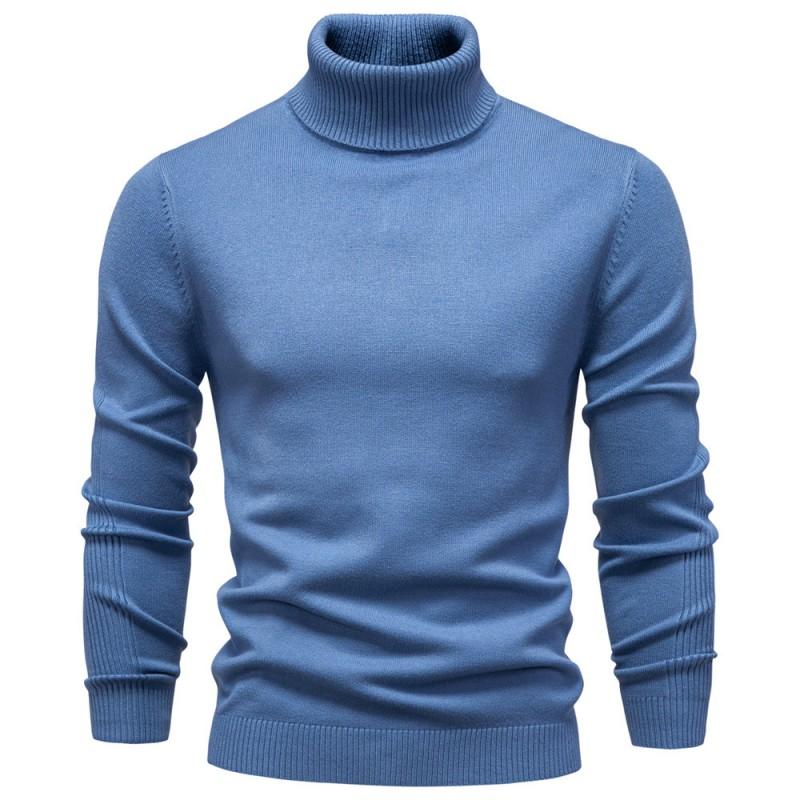 Mens Turtleneck Knit Sweater Casual Long Sleeve Pullover Fall Winter Slim Fit