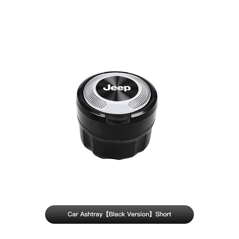 Car Ashtray Texture Ceramic Smokeless With LED Light Ashtray Auto Accessoires For Jeep Renegade Wagoneer Avenger Recon Wrangler MWGHF1