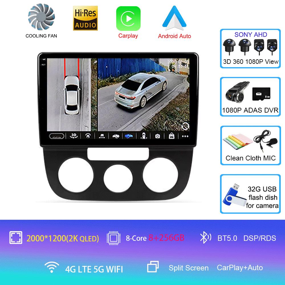 Автомобильное радио Android 14 Carplay Auto для Volkswagen Jetta 5 2005 2006 2007 2008 2009 2010 GPS мультимедийный проигрыватель 4G головное устройство стерео