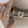 Открытое регулируемое кольцо из стерлингового серебра S925 в корейском стиле для женщин - Нишевое, легкая роскошь, модный, стойкий цвет, высококачественное ощущение