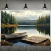 No Installation Needed  Easy Hang Nature Landscape Tapestry  Serene Lake Boats  Mountains Wall Decor  Soft Peachskin Fabric