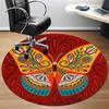 1PC Butterfly Mandala Office Round Area Rug,  Mat Suitable ForOffice, Under Office Chairs Bedroom Living Room Home Decor, Room Deco