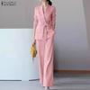 Women Long Sleeve Casual Blazer and Pants Two Piece Suit Sets