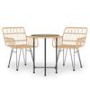 vidaXL 3-tlg. Garten-Essgruppe Poly Rattan