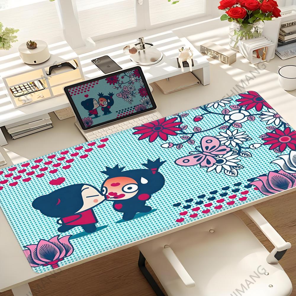 Cute Garu Pucca Mouse Pad Nonslip Locking Edge Deskmat Pc Laptop Accessories Rubber Office Keyboard Large Game Xxl Carpet