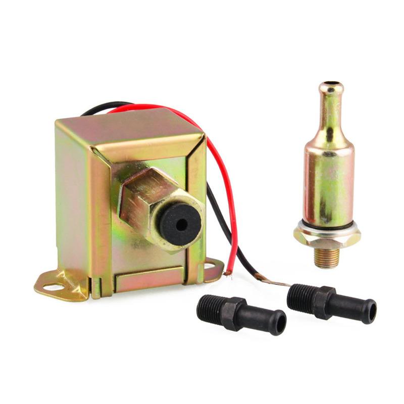 12V Inline Fuel Pump Electric 2 54PSI Low Pressure Compatible with Gas and Diesel Engines Copper Core Iron Shell Design